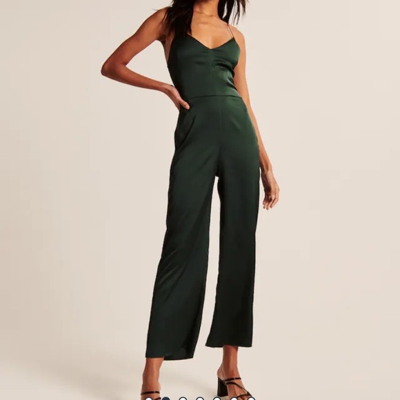 Abercrombie & Fitch Pants - Abercrombie Satin Green Jumpsuit